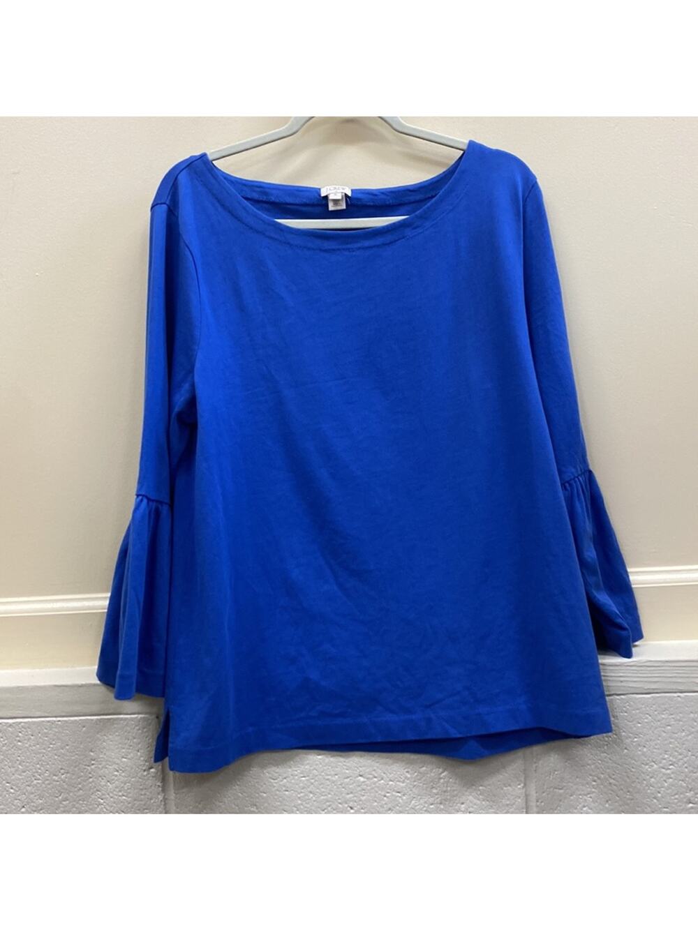 J. Crew XL Royal blue A-line top with bell sleeves